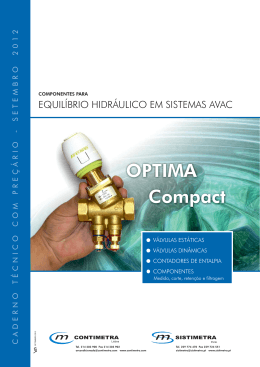 Componentes para equil&iacute;brio hidr&aacute;ulico em sistemas