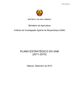 PLANO ESTRATÉGICO DO IIAM (2011