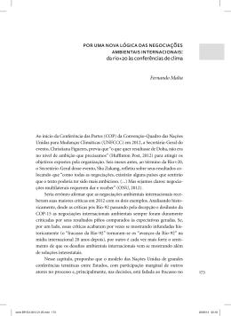7- Por uma nova l&oacute;gica das negocia&ccedil;&otilde;es ambientais internacionais