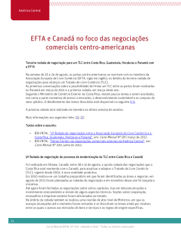 EFTA e Canadá no foco das negociações comerciais centro
