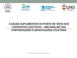 a sa&uacute;de suplementar do ponto de vista dos contratos coletivos