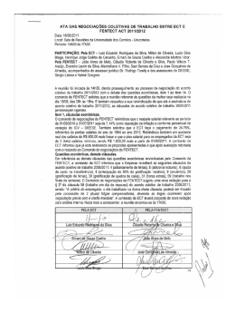ATA DAS NEGOCIAÇÕES COLETIVAS DE TRABALHO
