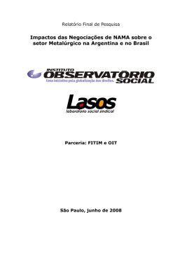 Impactos das Negocia&ccedil;&otilde;es de NAMA sobre o setor