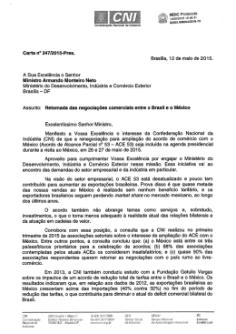 Retomada das negociações comerciais entre o Brasil e o México