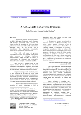 A ALCA Light e o Governo Brasileiro
