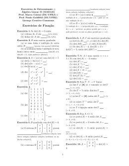7&ordf; Lista de Exerc&iacute;cios (Determinantes)