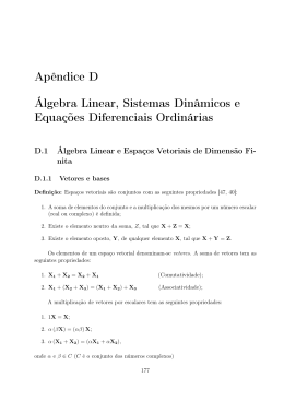 Ap&ecirc;ndice D &Aacute;lgebra Linear, Sistemas Din&acirc;micos e Equa&ccedil;&otilde;es