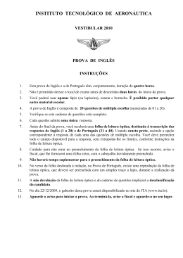 Vestibular Instituto Tecnol&oacute;gico de Aeron&aacute;utica 2010