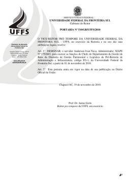 Portaria 510/GR/UFFS/2010 - Universidade Federal da Fronteira Sul.