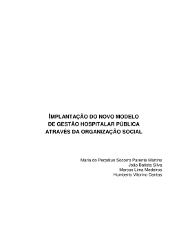 implantação do novo modelo de gestão hospitalar pública