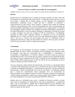 1 Teses em Ci&ecirc;ncias Cont&aacute;beis: uma an&aacute;lise de sua
