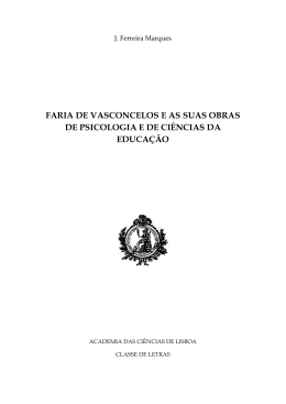 faria de vasconcelos e as suas obras de psicologia e de ciências da