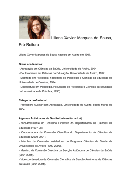 Liliana Xavier de Sousa - Universidade de Aveiro