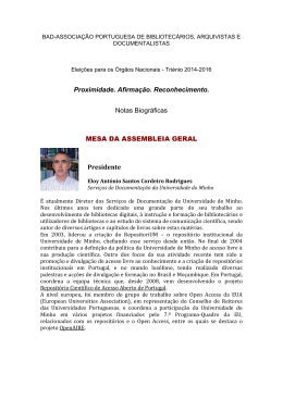 Proximidade. Afirma&ccedil;&atilde;o. Reconhecimento. Notas Biogr&aacute;ficas MESA