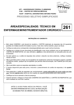 ÁREA/ESPECIALIDADE: TÉCNICO EM ENFERMAGEM