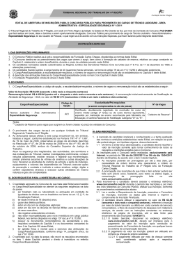 Edital de Abertura de inscri&ccedil;&otilde;es para o Concurso P&uacute;blico para