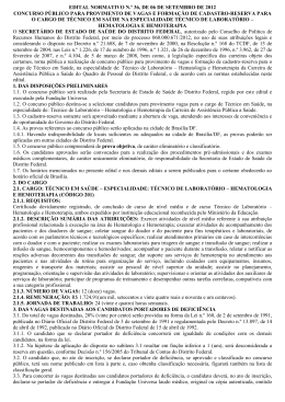 edital normativo n.&ordm; 36, de 06 de setembro de 2012 - Coren-DF