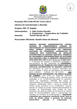 Processo PGT/CCR/nº 3731/2014 - Ministério Público do Trabalho