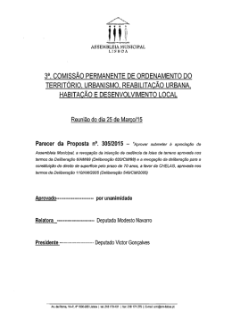 Parecer da 3ª CP sobre a Proposta 305/CM/2015
