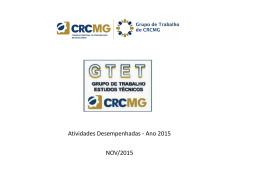 ESTUDOS T&Eacute;CNICOS - RELAT&Oacute;RIO DE ATIVIDADES 2015