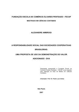 a responsabilidade social das sociedades cooperativas brasileiras