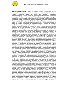 DIREITO DO TRABALHO: 1 Direito do Trabalho