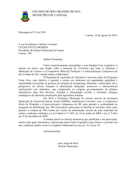 PROJETO DE LEI N&ordm; xx, DE xx DE MAIO DE 2009