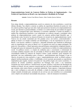 1 Empreendedorismo Social: do Contexto Pol&iacute;tico &agrave;s