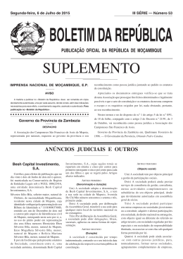SUPLEMENTO - Portal do Governo de Mo&ccedil;ambique