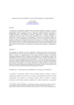 GLOBALIZA&Ccedil;&Atilde;O E INFORM&Aacute;TICA - Rio&acute;s International Journal