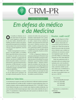 Em defesa do médico e da Medicina - CRM-Pr