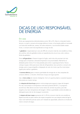 DICAS DE USO RESPONSÁVEL DE ENERGIA
