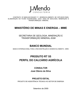 Perfil do Calcário Agrícola - Ministério de Minas e Energia