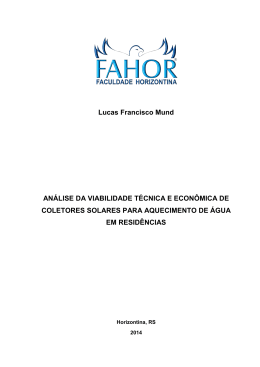 an&aacute;lise da viabilidade t&eacute;cnica e econ&ocirc;mica de coletores