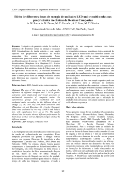 Efeito de diferentes doses de energia de unidades LED uni