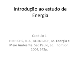CAP 1 – Introdução ao estudo de Energia2015