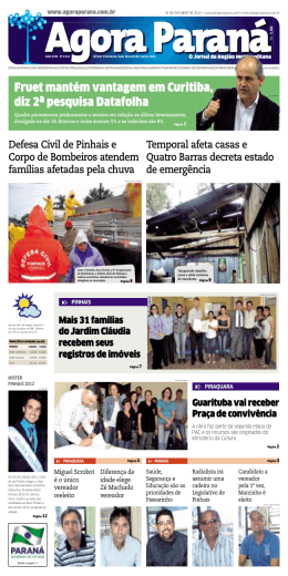 Fruet mant&eacute;m vantagem em Curitiba, diz 2&ordf; pesquisa Datafolha iba,