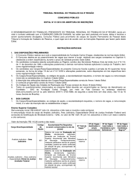 Abertura Edital - Concurso TRT/PR