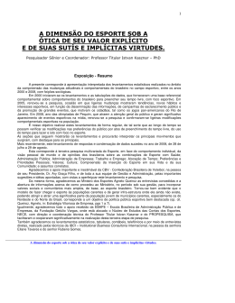 a dimens&atilde;o do esporte sob a &oacute;tica de seu valor expl&iacute;cito e de suas