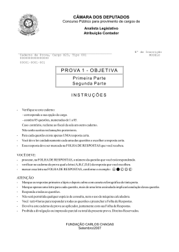 PROVA 1 - OBJETIVA - C&acirc;mara dos Deputados