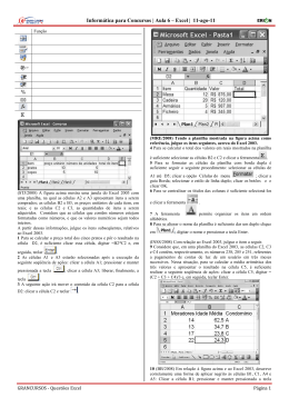 Inform&aacute;tica para Concursos | Aula 6 &ndash; Excel | 11-ago-11