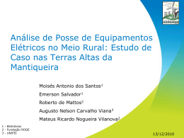 An&aacute;lise de Posse de Equipamentos El&eacute;tricos no Meio Rural: Estudo