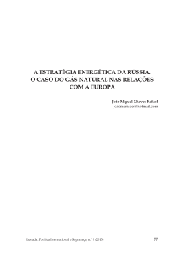 a eSTRaT&Eacute;gIa eneRg&Eacute;TIca Da R&uacute;SSIa. O caSO DO g&Aacute;S naTURal