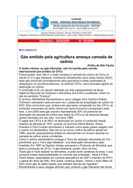 G&aacute;s emitido pela agricultura amea&ccedil;a camada de oz&ocirc;nio