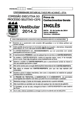 Prova de Conhecimentos Gerais - Organiza&ccedil;&atilde;o Educacional Farias