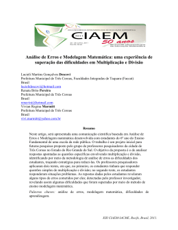 An&aacute;lise de Erros e Modelagem Matem&aacute;tica: uma experi&ecirc;ncia de