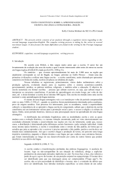 vis&atilde;o cognitivista sobre a aprendizagem da escrita em l&iacute;ngua