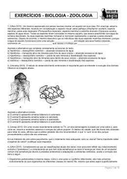 Lista de Zoologia ( invert. e vert.)