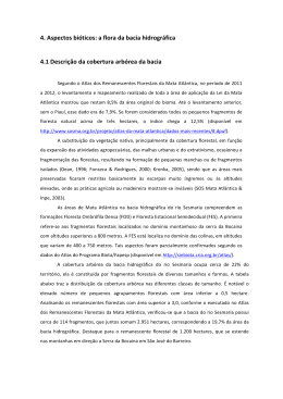 4. Aspectos bi&oacute;ticos: a flora da bacia hidrogr&aacute;fica 4.1 Descri&ccedil;&atilde;o da