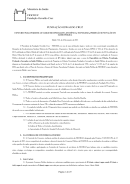 Especialista em C&T Produ&ccedil;&atilde;o e Inova&ccedil;&atilde;o em Sa&uacute;de P&uacute;blica